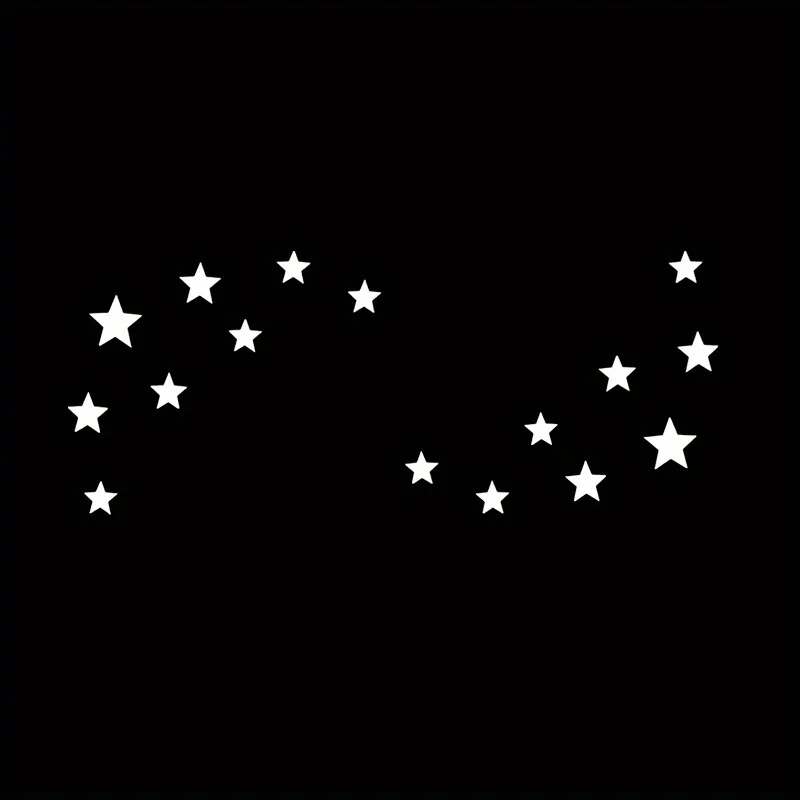 1pc Glossy Star Pattern Self Adhesive Vinyl Sticker for Car Rearview Mirror Auto Interior Decor