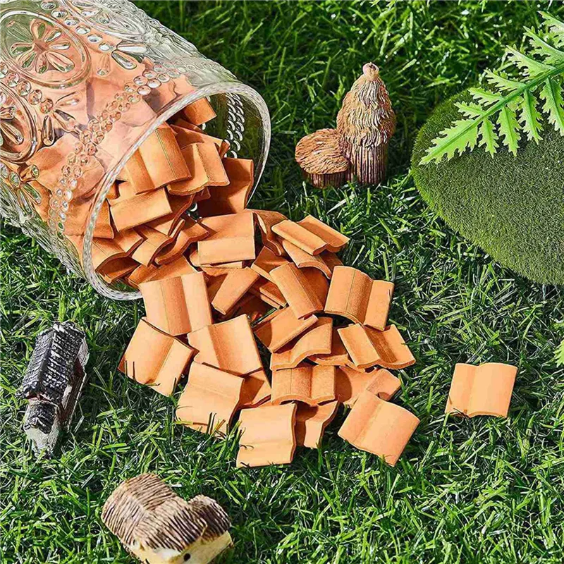 

AINY-1000Pcs Roof Tiles Building Set Miniature Tiles Mini Dollhouse Shingles Fake Tile Landscape Kitchen Garden Accessories