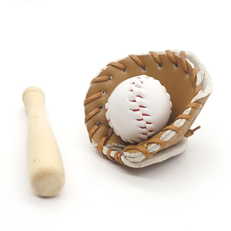 Gentle Newborn Props Mini Baseball Bat and Glove Set Baby Studio Photoshoots Accessories Photography Props QX2D