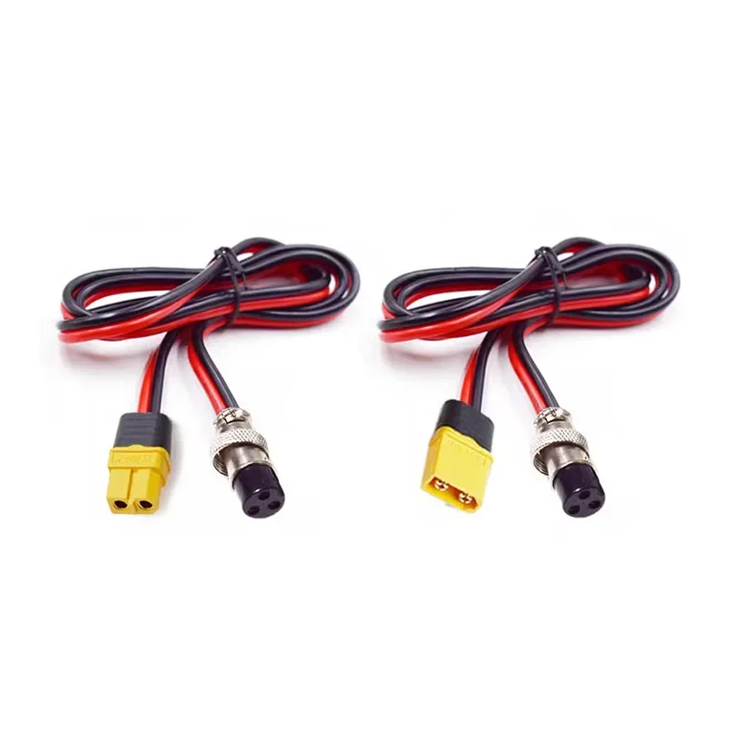 XT60 إلى GX16 2/3 دبوس الطيران التوصيل ذكر إلى أنثى سلك الطاقة 12AWG مركبة كهربية بطارية شحن كابل إخراج الطاقة 0.3-3 متر