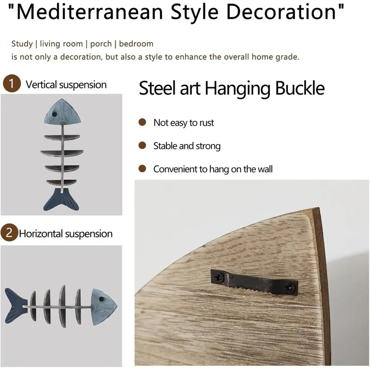 Wooden Fish Wall Shelf,Nautical Coastal Shelf Bathroom Wall Decor Fish Beach Decor Display Shelf,Ocean Decoration