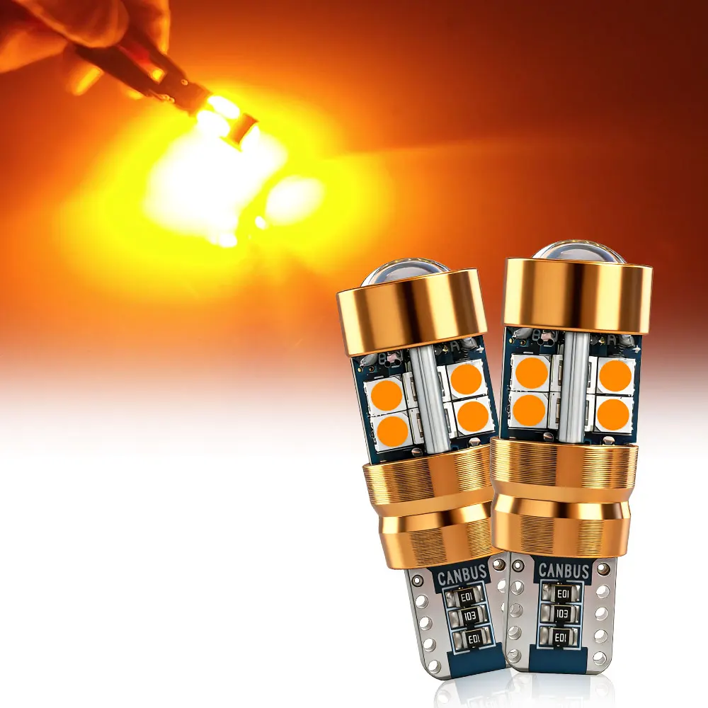 2/6/10PCS LED Signal Light Bulb Package 3030 12V 24V DC Orange Amber 158 175 Position 2821 Parking 2827 2525 T10 Car Truck Bulbs