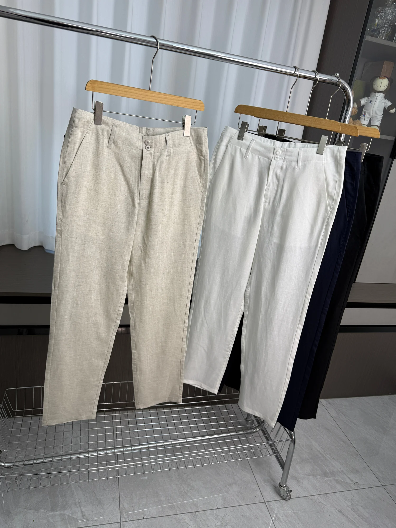 

Comfortable Breathable Men's Linen Pants Straight Leg Casual Spring Summer Loose Fit Flat Front Trousers Cool down the Heat