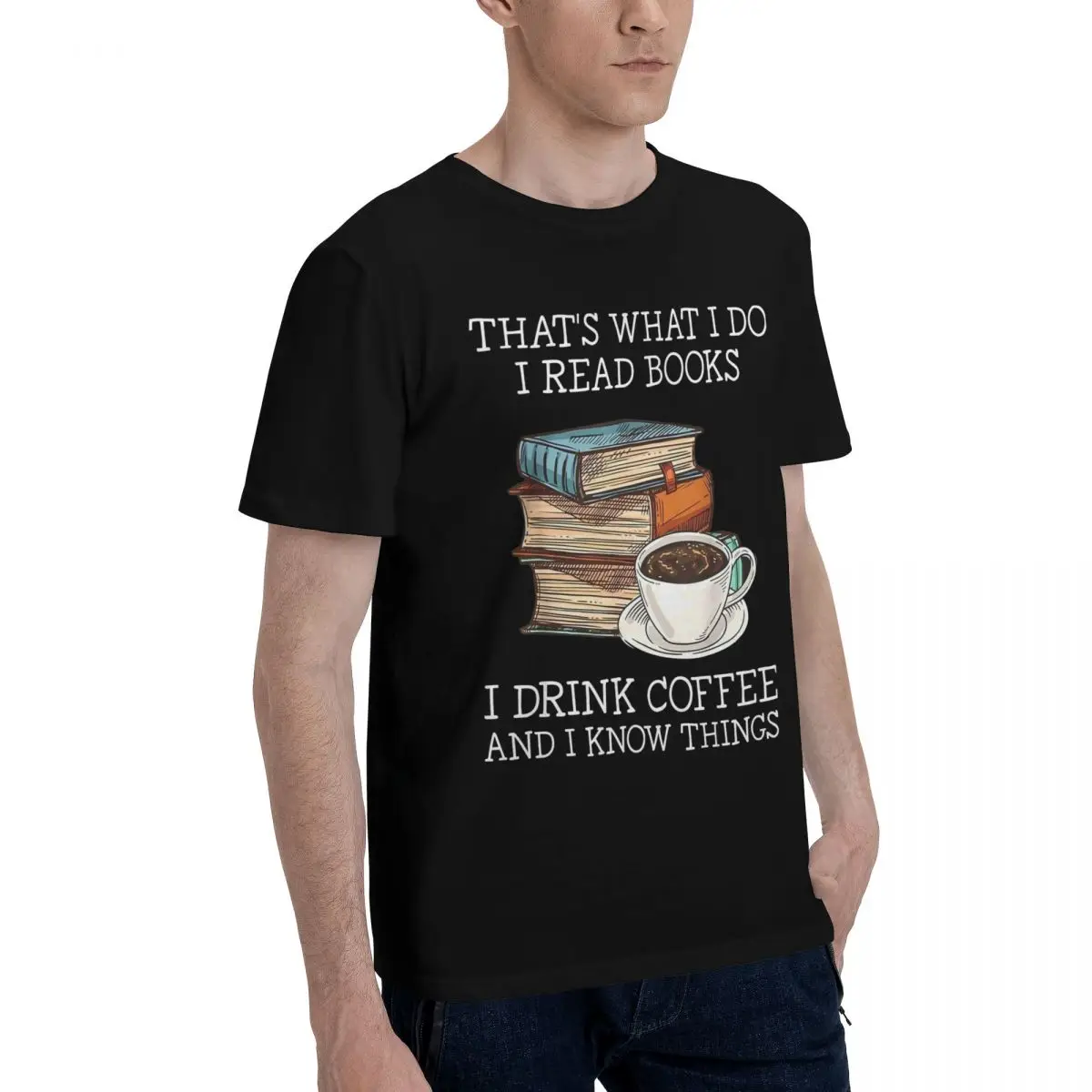 Coffee Books Wisdom Life Movement Tshirt Top quality Home Title Top Quality USA Size