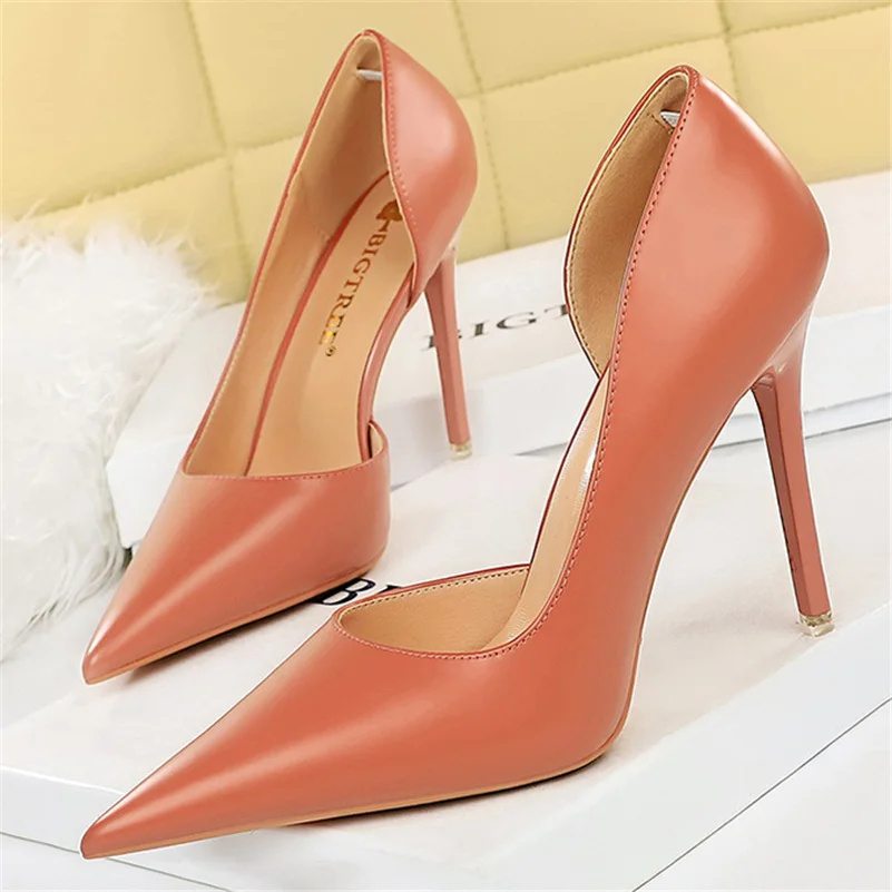 New Women 10.5cm High Heels Pumps Wedding Bridal Stiletto Sexy Retro Hollow Heels Lady Scarpins Office Party Nude White Shoes