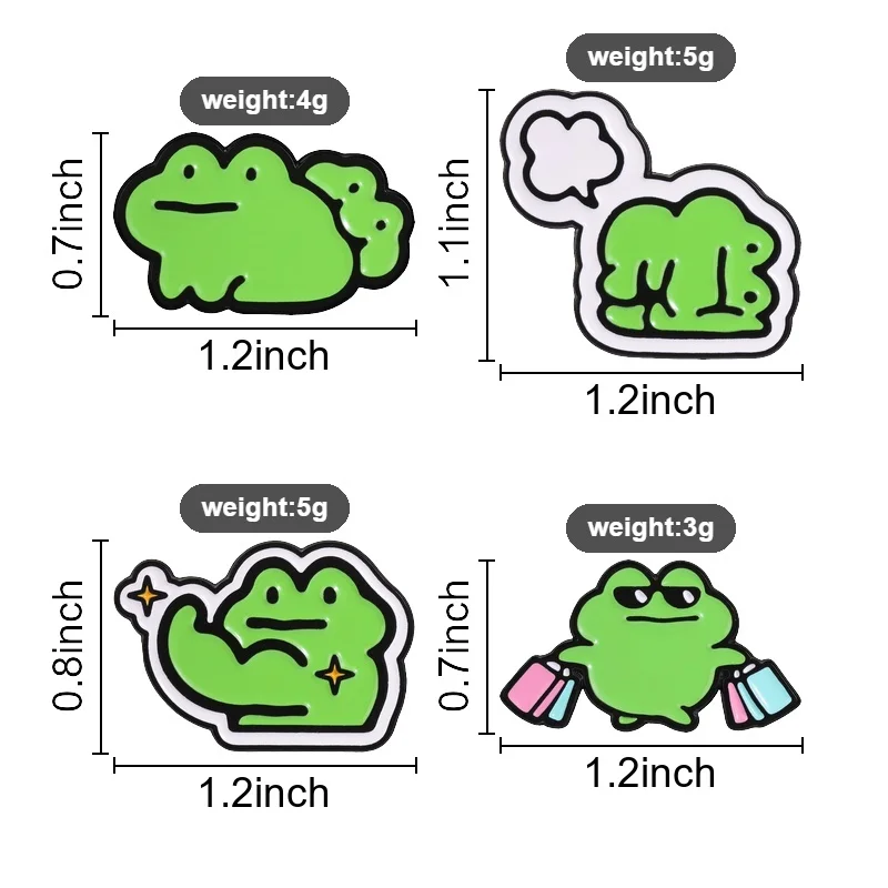 Cute Funny Green Frog Badge Fitness And Game Enamel Pins Fashion Lapel Metal Brooches Backpack Clothes Jewelry Gift for Friends