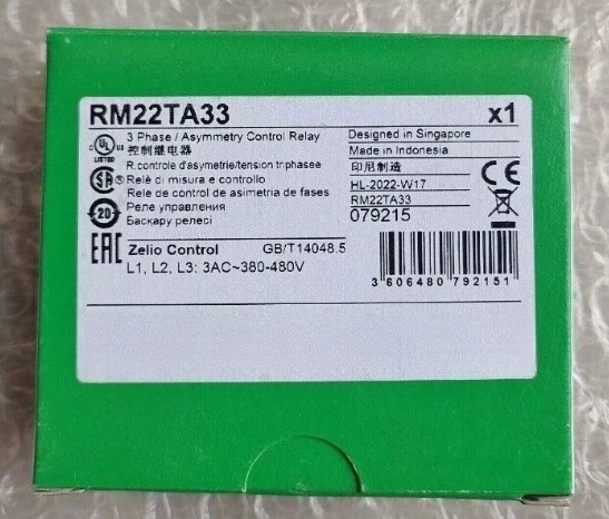 

Brand New RM22TA33 Schneider three-Phase Asymmetry control relay 2C/O Expedited shipping