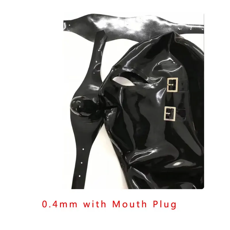 Latex Catsuit Sexy Fetish Hoods 100% Natural Latex Materials  with Back Zip Adults Latex Mask Unisex Handmade Head image 3