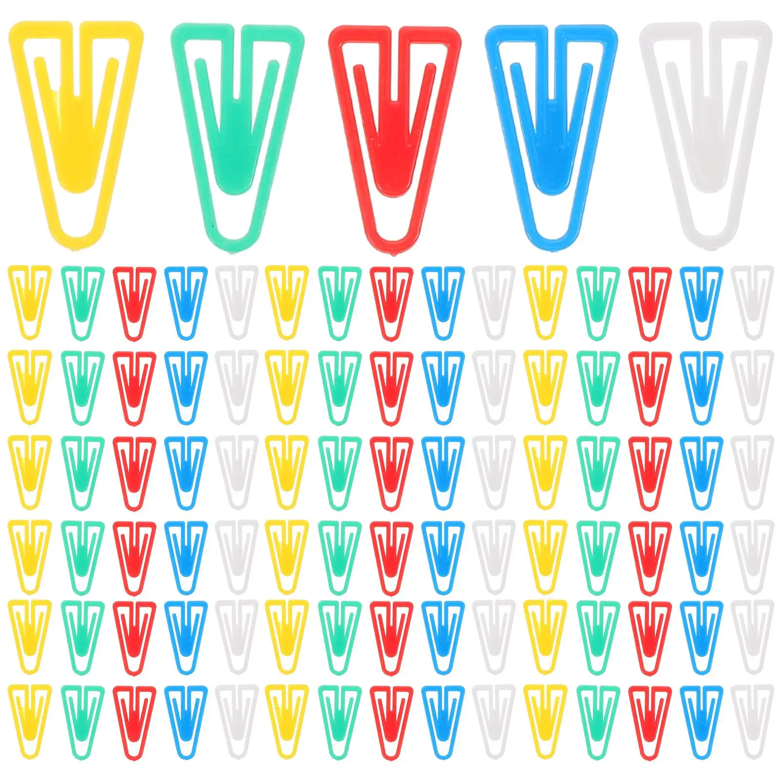 100 Pcs Triangular Paper Clips Colored Small Office Supplies Document File Organizer Accessories Plastic Creative