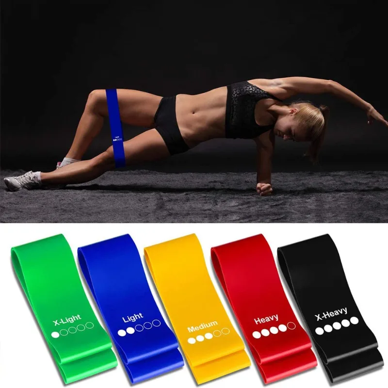 5PCS TPE Yoga Band esercizio allenamento fascia di tensione dell\'anca squat delle gambe danza cerchio elastico Stretching bande di resistenza Set