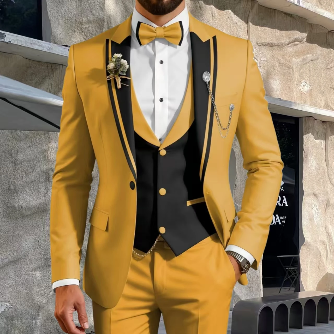 Men's Slim Fit Business Casual Blazer Masculino Striped Suit Jacket Costume De Luxe Pour Homme