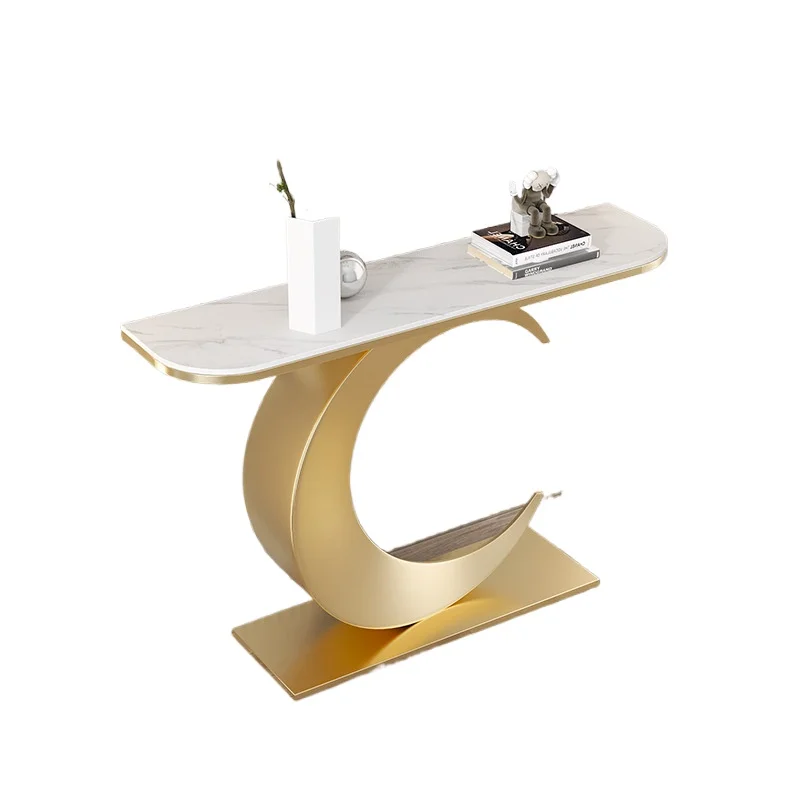 

Italian rock slab designer minimalist entrance table corridor against the wall light luxury simple modern entrance entrance