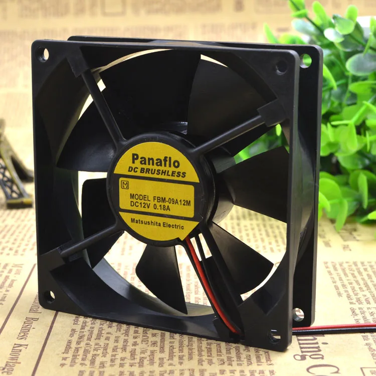 PANAFLLO 9CM FAN 9025 COOLING FAN 12V 0.18A FBM-09A12M 2WIRES