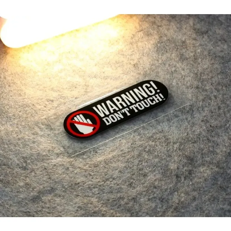 8cm * 3cm Warning  Don't Touch Alarm Sticker Reflective Vinyl  Protection Car Decal Bike Helment