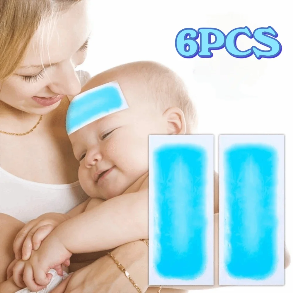 

6PCS Useful Double Sided Ice Cooling Stickers Multifunction Heatstroke Relief Cooling Patch Ice Patch Kids Adult