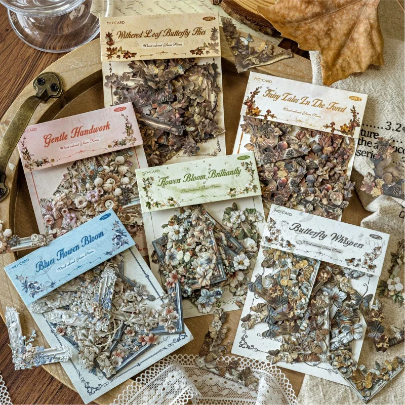 1 Packung/20 Stück Vintage Hohle Geprägte Eckaufkleber Retro DIY Handgemachtes Album Scrapbooking Dekorative Papierbedarf