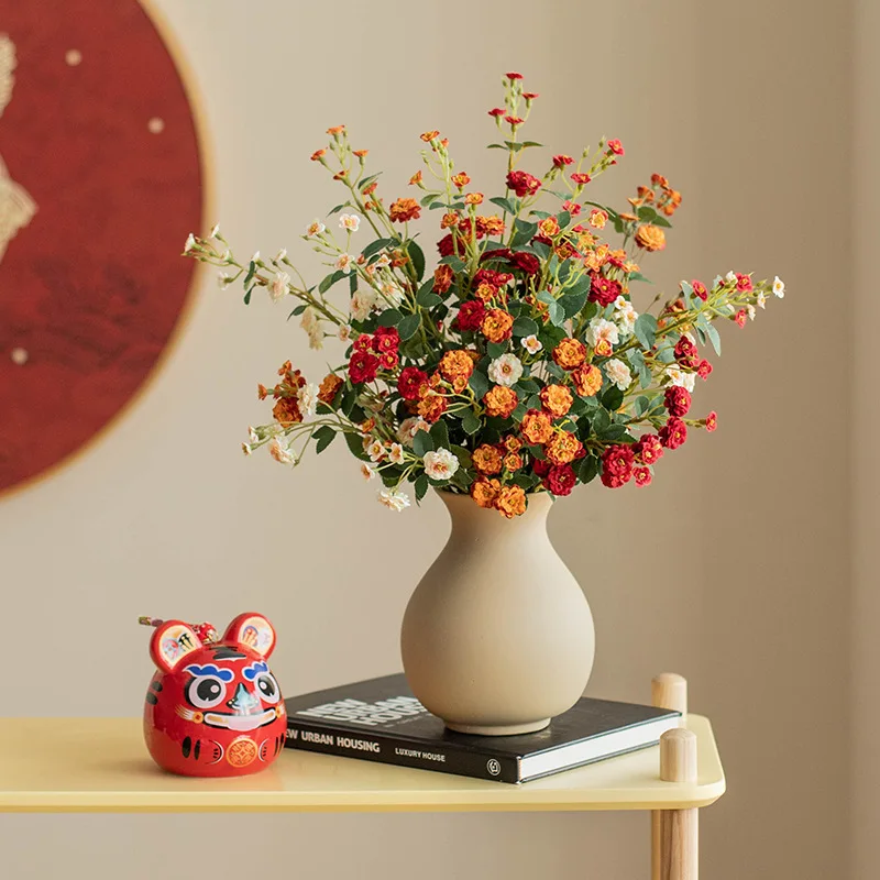 

Bulbous Ceramic Vase for Peonies Roses Multi-Stem Flower Arrangement Viral Home Decor for Living Room Bedroom Decor