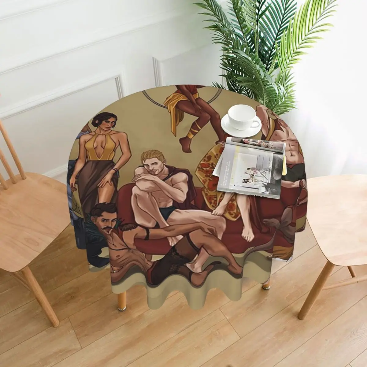 Dragon Age Inquisition PJ's Series Nappe ronde imperméable à l'huile pour les événements de cuisine Couverture de table à manger 60 pouces