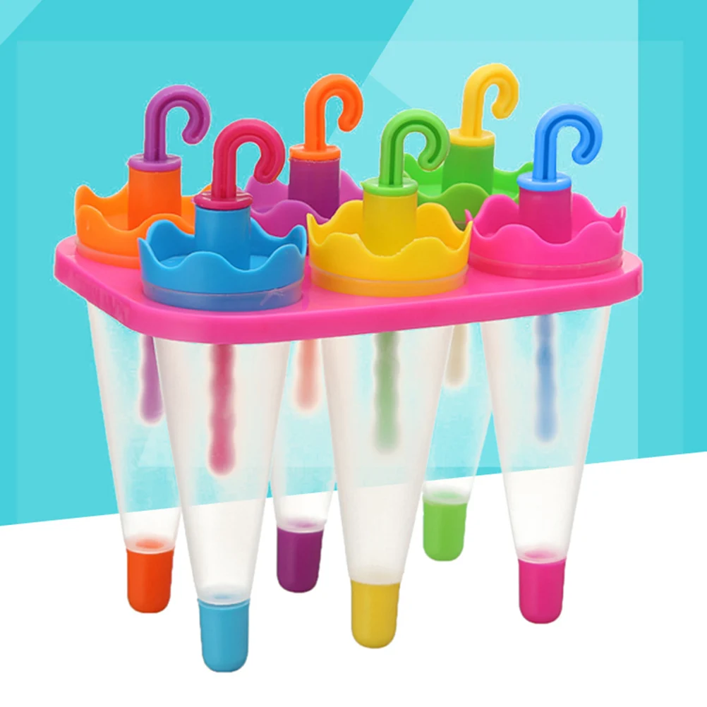 

Umbrella Ice Mold 6-Cavity Reusable Lolly Maker For Juice Yogurt Pops Freezer Treats Party Ice Cream Tools Kitchen Bar