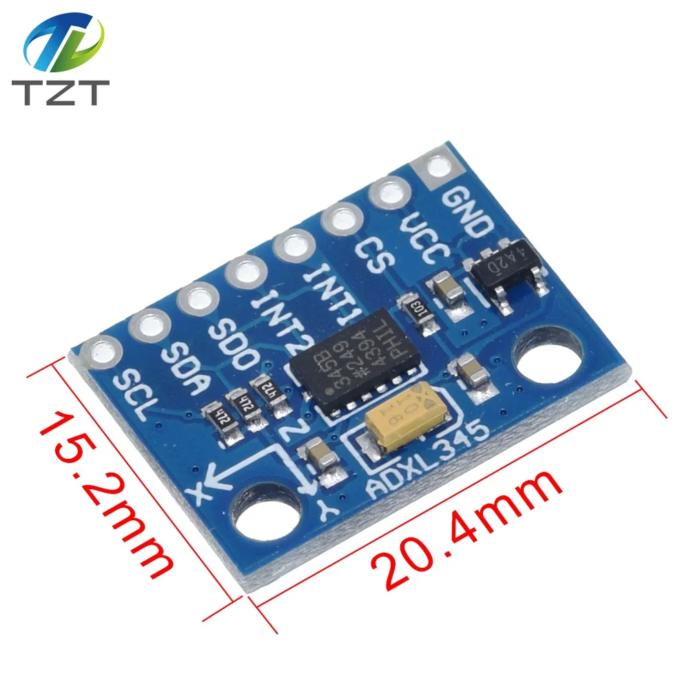 TZT GY-291 ADXL345 3-Axis Digital Gravity Sensor Acceleration Module IIC/SPI transmission module Tilt Sensor For Arduino