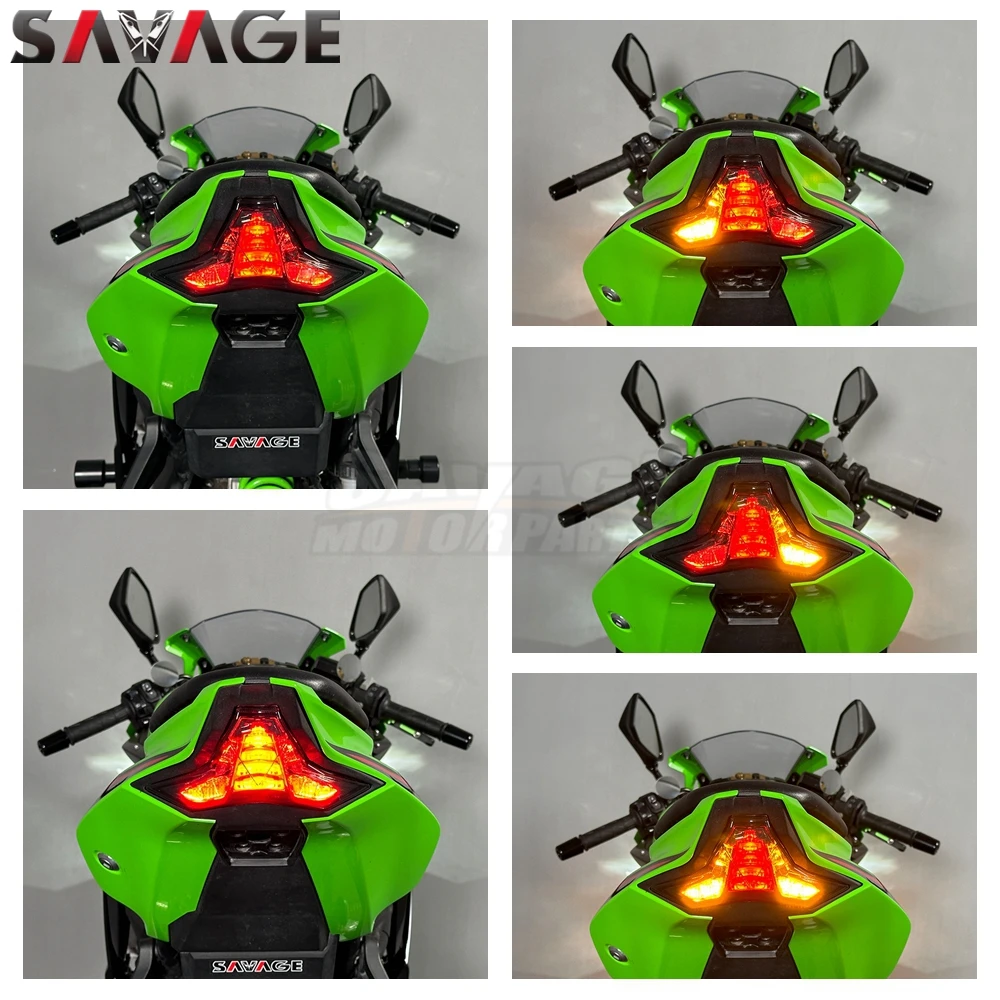ZX4RR 2026 LED Tail Brake Light Integrated Turn Signal Light For Kawasaki Ninja ZX25R ZX10R ZX6R Motorcycle Taillight Stop Lamp
