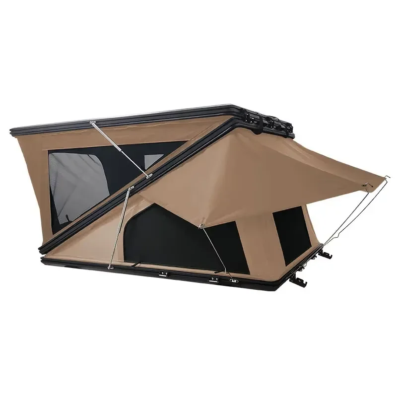 Open Quickly Rooftop Tent Hard Shell 3 Person Z Shape Aluminum Alloy Car Roof Tent Waterproof Windproof RTT for Outdoor