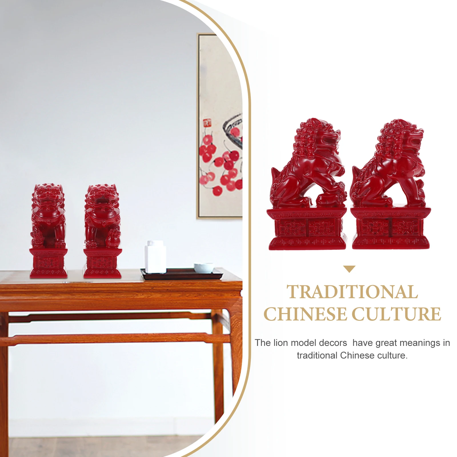 

1 Pcs Premium Quality Resin Lion Statue, Traditional Creative Home Decor, Desktop Lion Adornment