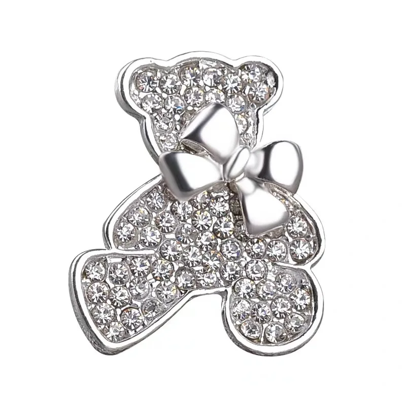 Rhinestone Bear Brooch Jewelry Luxury Crystal Bowknot Animal Brooches Pins For Women Gifts Broches