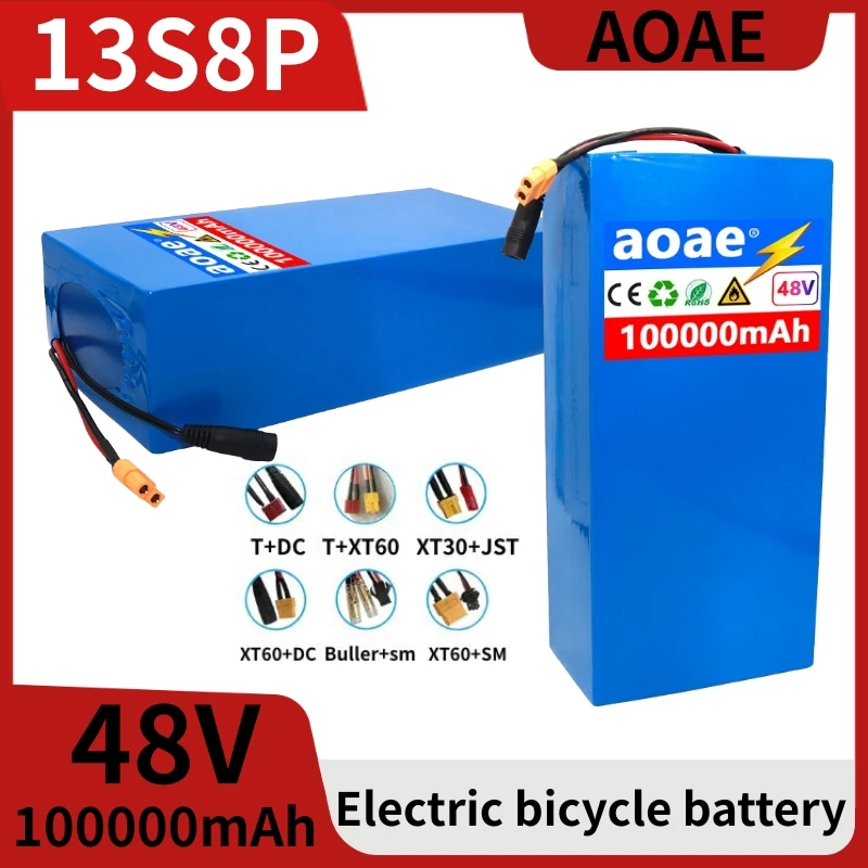

48V 100ah 13s8p lithium-ion battery pack 48V 100000mAh 2000W electric battery, built-in 50A BMS+chargerr18650% original battery