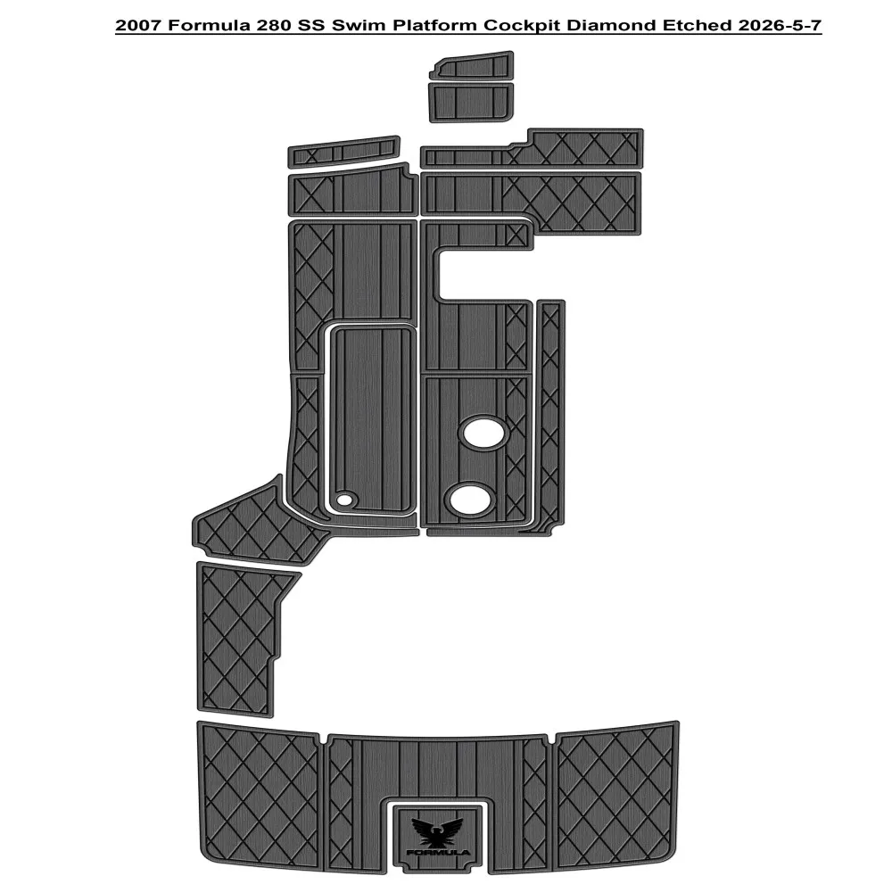 

2007 Formula 280 SS Extend Swim Platform Cockpit Pad Boat EVA Foam Faux Teak Floor Mat SeaDek Gatorstep Style Self Adhesive br54