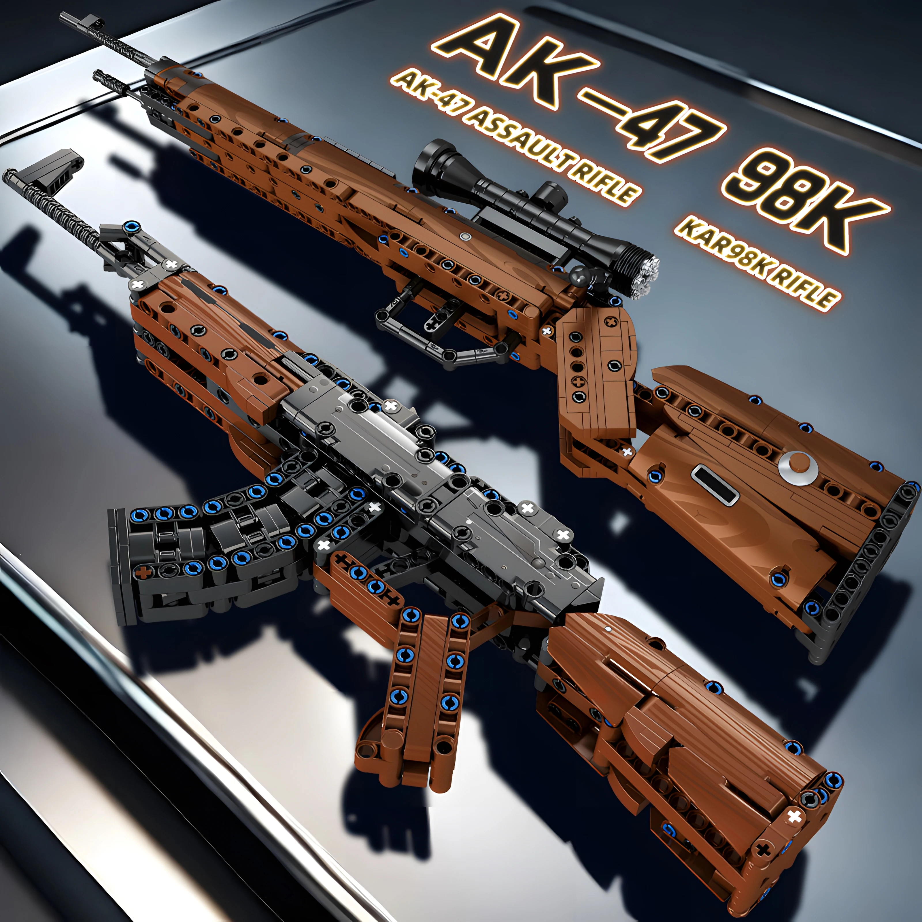 AK47 بندقية هجومية اللبنات مجموعة SWAT City WW2 سلاح عسكري 98K بندقية نموذج لتقوم بها بنفسك تجميع لعبة أطفال هدية عيد