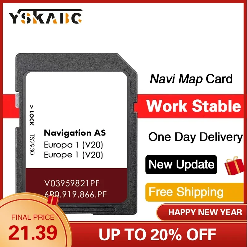 UK Europe AS V20 Ateca Navi System 2025 Maps Sat Nav Navigation GPS SD Card 32GB for Seat AS Navi GPS Tracker