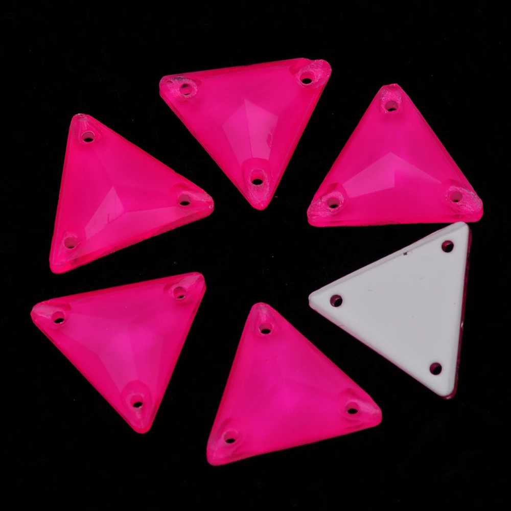 3270 Dreieck 16mm Fluoreszierende Leuchtende Neon-Acryl-Strasssteine für Jacken, DIY-Schmuck und Kleider – Detail 6
