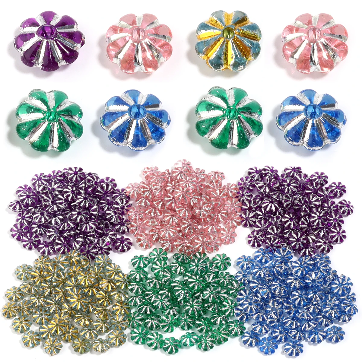 100 teile/los 6,4x3,5mm Oval Kunststoff Rad Perlen Kürbis Lose Spacer Perlen für Schmuck Machen DIY Armband halskette Zubehör
