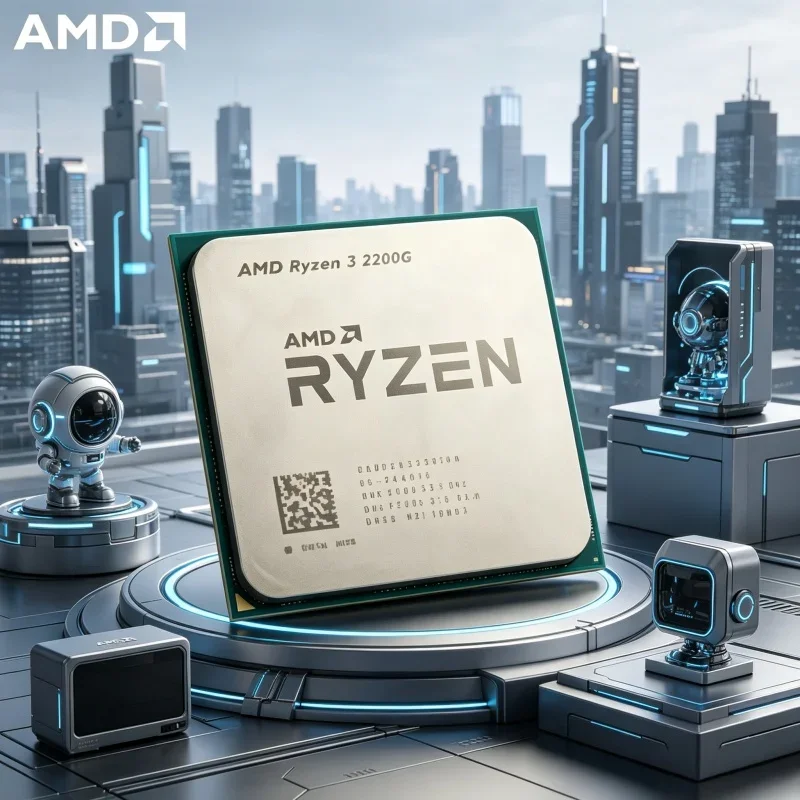 CPU de Escritorio AMD Ryzen 3 2200G de Alto Rendimiento, 4 Núcleos, 4 Subprocesos, 3.5GHz, Procesador Overclockable, Socket AM4 para PC Gaming