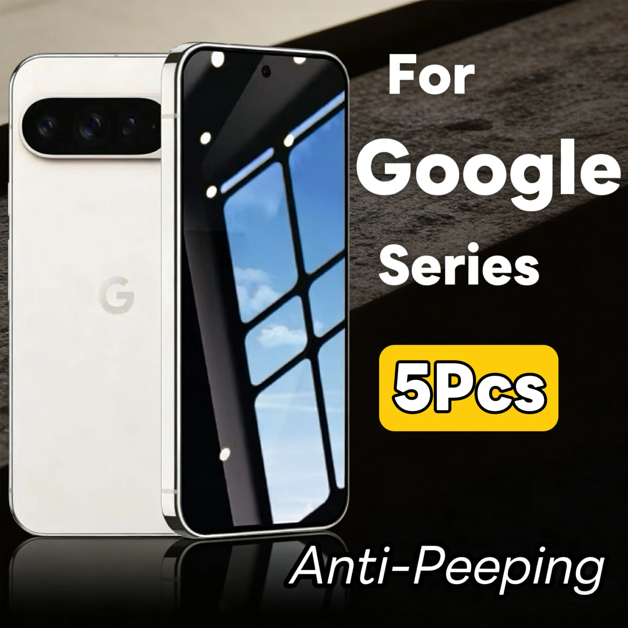 

5Pcs Anti-Spy Privacy Tempered Glass for Google Pixel 10/9/8/7/6 – Anti-Peeping, HD Clear, Full Coverage Screen Protector