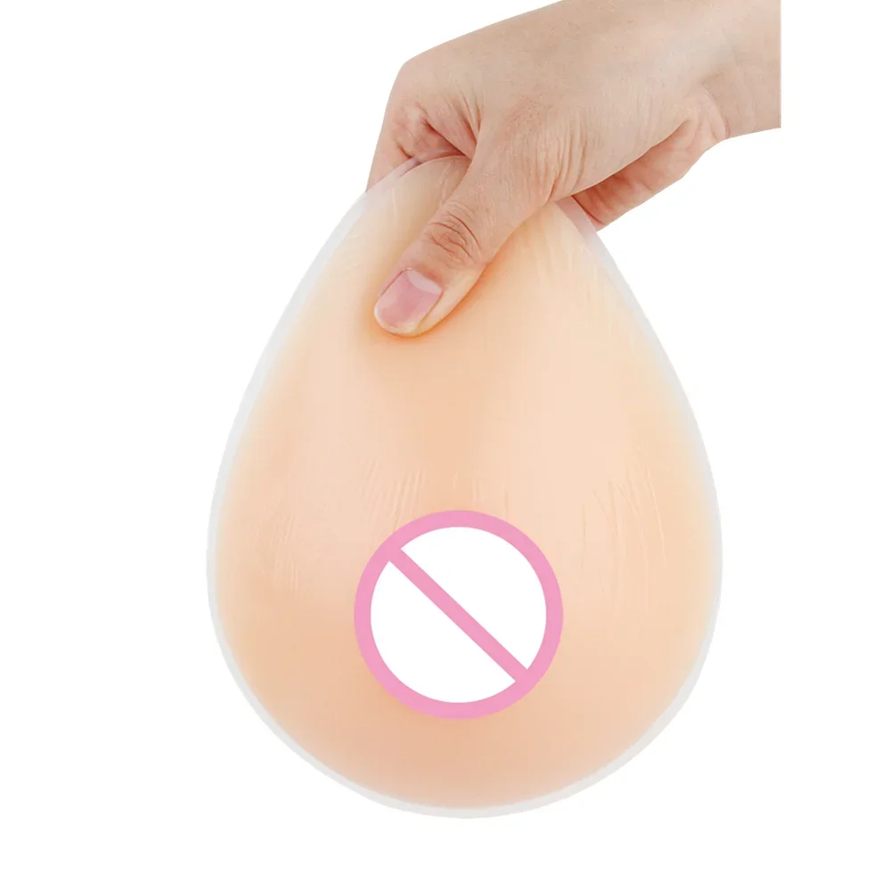 Teardrop Silicone Breast Forms Unisex Realistic Fake Boob Pads Soft Elastic for Crossdresser Cosplay Performance