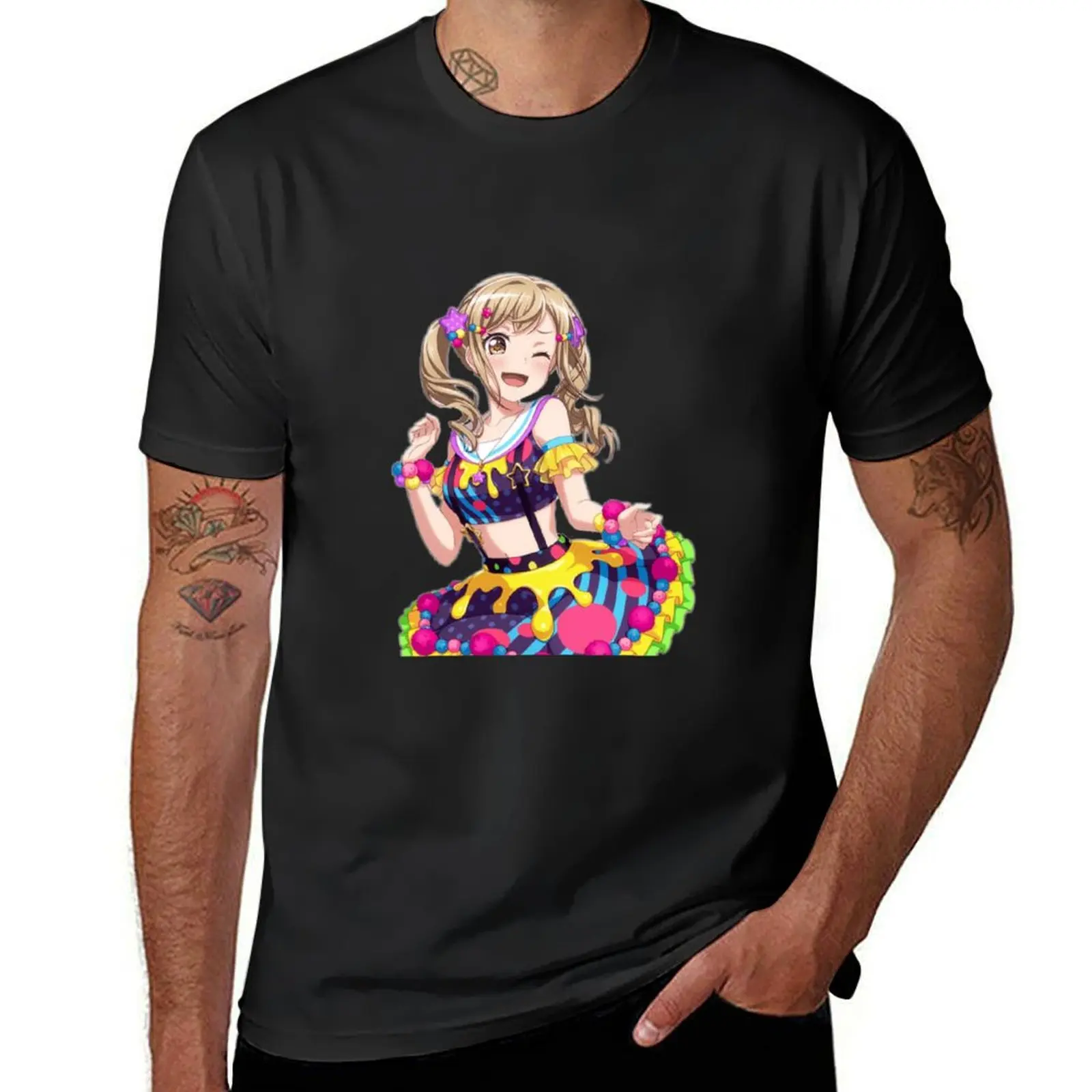 

Arisa ichigaya poppin party popipa bandori T-Shirt T-shirts man vintage clothes plain sports fans clothes for men