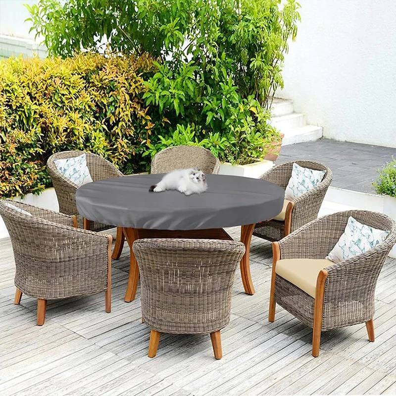 Round Table Cover Outdoor Garden Furniture Rain Cover Waterproof Oxford Sofa Protection Garden Patio Furniture Table Cloth