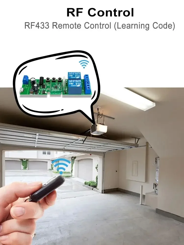 

Ewelink 2-канальный интеллектуальный переключатель Wi-Fi Rf 433 МГц Реле управления Модуль приемника AC DC 7-32 В AC 85-250 В считыватель Сухой контакт Inching