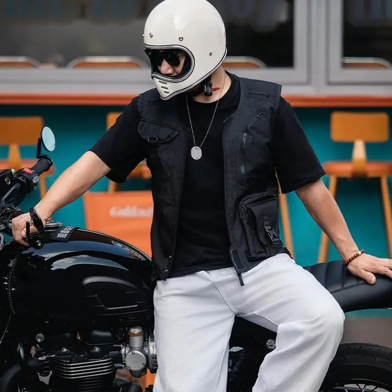 Riding Vest For Men Motorcycle Breathable Motorcycle Carry Vest Lightweight Construction Multi Pocket Design Safety Gear For