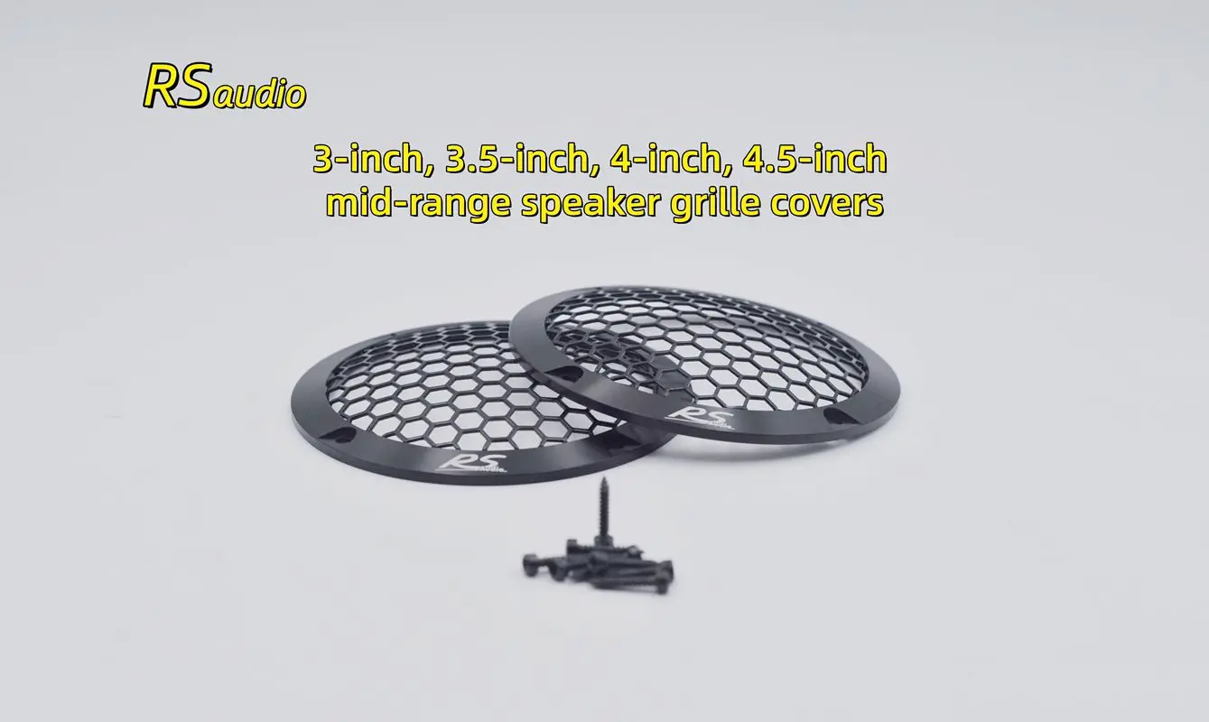 Suitable for RSaudio 3-inch, 3.5-inch, 4-inch, 4.5-inch mid-range speaker mesh covers made of aluminum alloy with large holes.