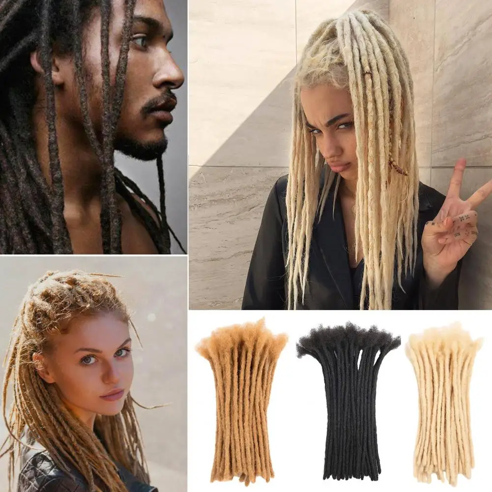 10Pcs Real Person Dreadlock Extensions African Hair Extensions Authentic Dreadlock Extensions Synthetic Black Men Hair Dreadlock