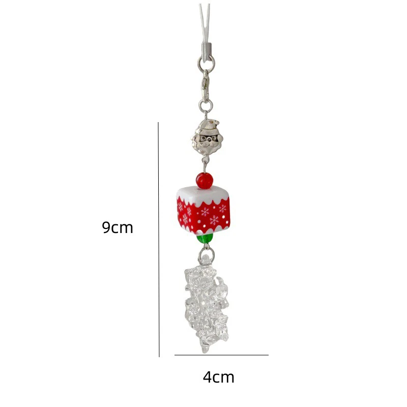 Cute Christmas Phone Chain Pendant Anti-lost Lanyard Festival For CCD Camera Decorative Strap Keyring Bag Accessories