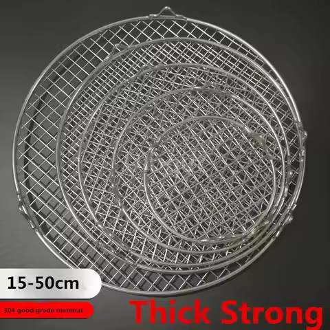 304 Stainless Steel Round BBQ net Grill Wire Mesh Roast Nets Iron Net Barbecue baking camping Accessories Mat Grid Pet rack