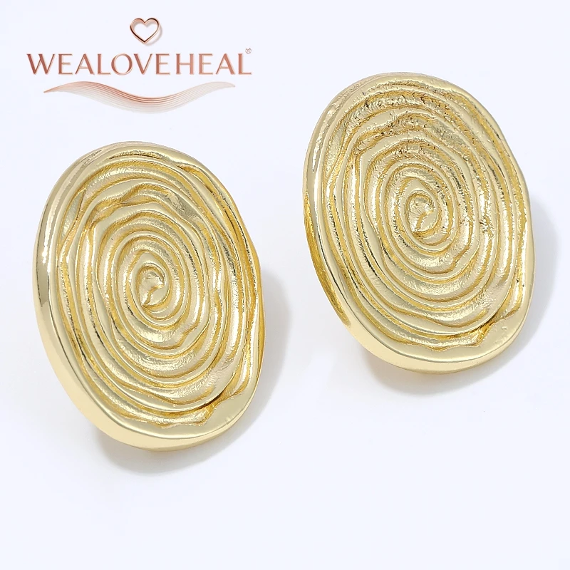 1 Paar 18K vergoldete Messing-Spiral-Ohrstecker für Damen, Baumring-Holzmaserung-Ohrringe für den täglichen Gebrauch, Party oder als Geschenk – Detail 19