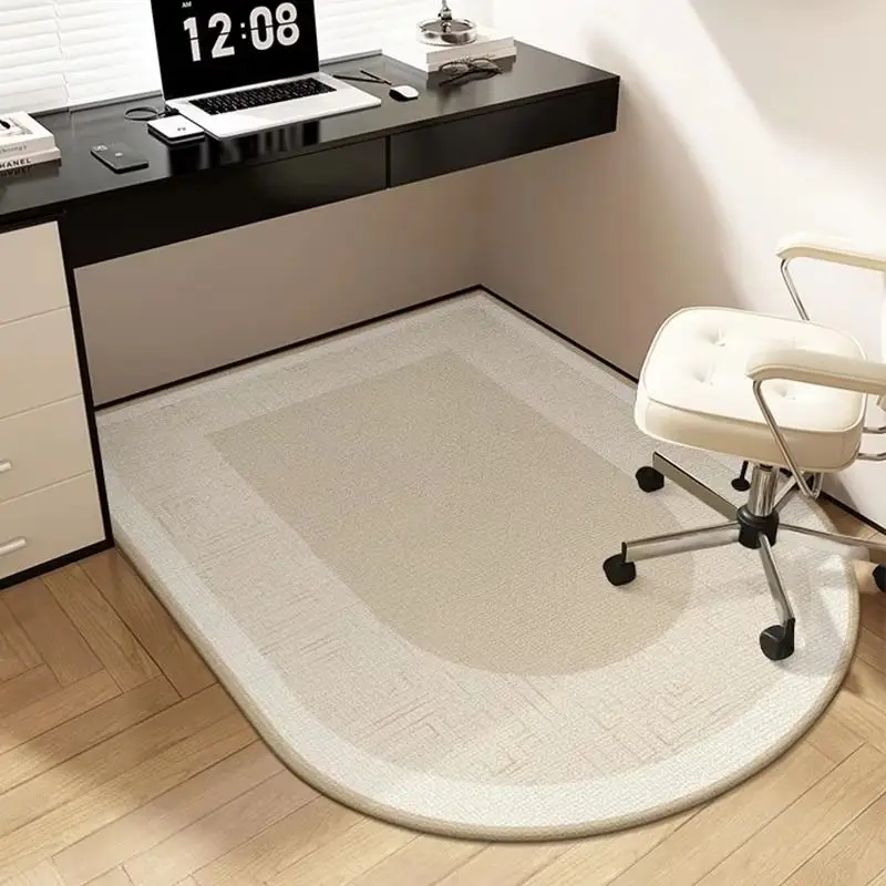 VIKAMA Brown Modern Arch Rug Chair Mat Durable Non Slip Study Machine Washable Mat Hard Floor Chair Mat Premium Home Decor