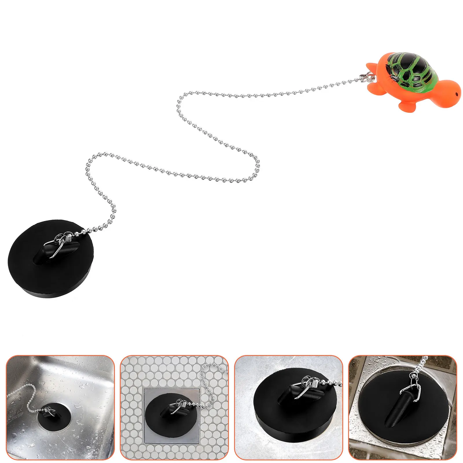 

Bath Stopper Chain Water Plug Turtle Design Bathtub Drain Stopper for Sink Bath Bathtub Stoppers Drain Plug