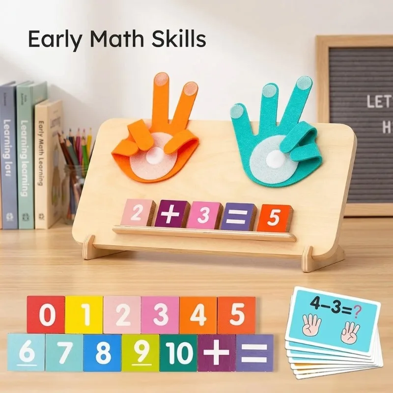 

Математические манипулятивные пособия Монтессори: счетные фишки, игрушка для раннего развития, обучающее пособие для счета на пальцах для детей 1-2 лет, математика для малышей