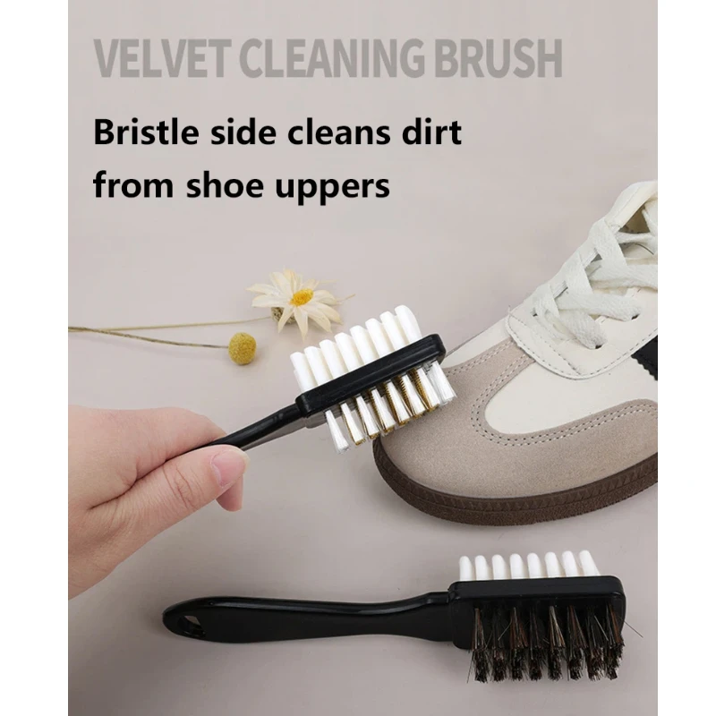 Velvet Leather Shoes Brush Boken Shoes Winter Snow Boots Brush Care Clean Brush Suede Plastic Double-sided Brush Cleaning Tool